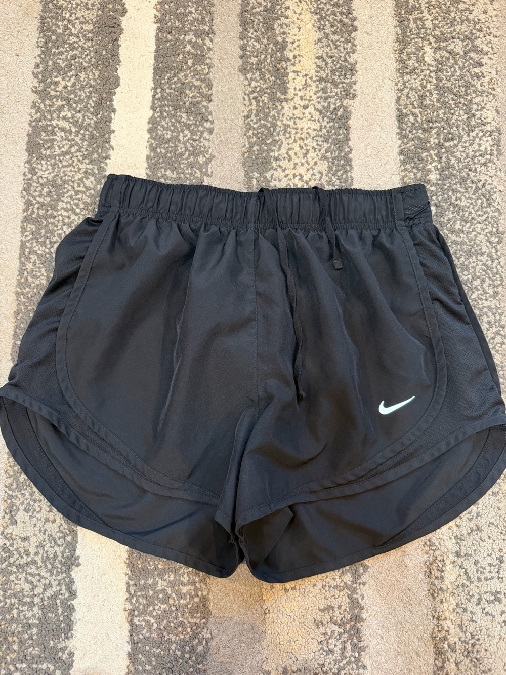 Nike Black Women's Athletic Running Shorts with White Swoosh